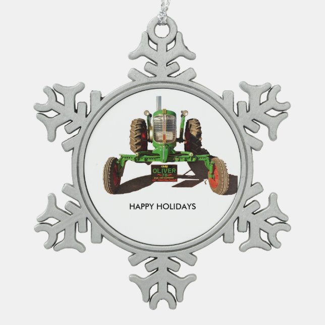 Vintage 1946 Oliver 70 Pewter Ornament (Front)