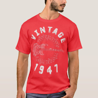 Vintage 1947 Birthday Limited Edition Guitar Music T-Shirt