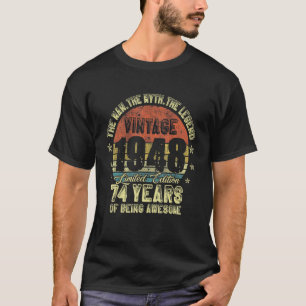 Vintage 1948 74 Years Old 74th Birthday T-Shirt