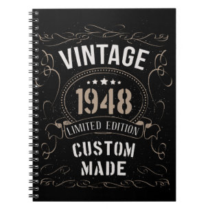 Vintage 1948 Limited Edition Custom made Notebook