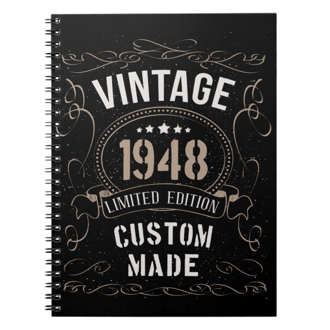 Vintage 1948 Limited Edition Custom made Notebook (Front)