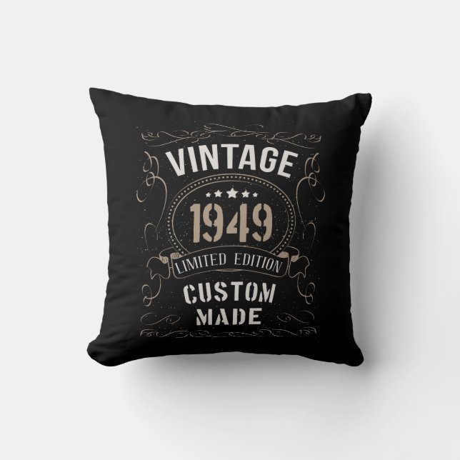 Vintage 1949 Limited Edition Custom made Throw Pillow (Front)
