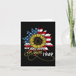 Vintage 1949 Sunflower 4th July Independence Day P Card