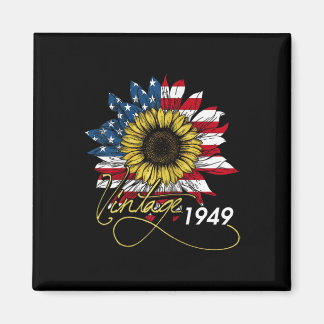 Vintage 1949 Sunflower 4th July Independence Day P Magnet