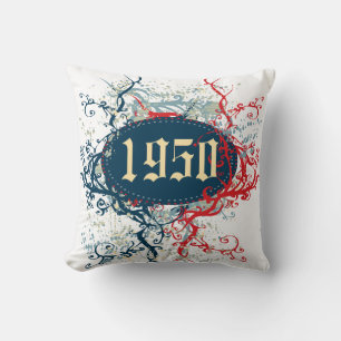 Vintage 1950 (Birthday, Since 1950, Made in 1950) Throw Pillow