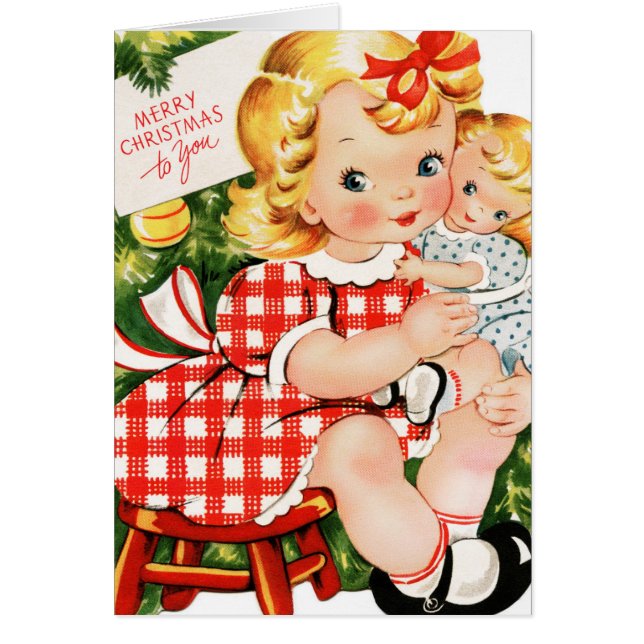 Vintage 1950 girl with doll (Front)