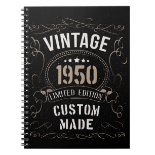 Vintage 1950 Limited Edition Custom made Notebook