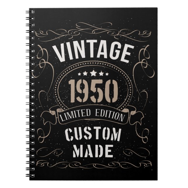 Vintage 1950 Limited Edition Custom made Notebook (Front)