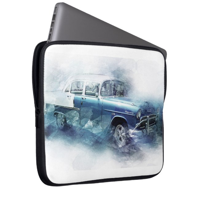 Vintage 1950s Chevy Car Digital Art Laptop Sleeve (Front Right)