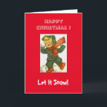 Vintage 1950s Christmas Greeting card Personalize<br><div class="desc">This is a sweet Christmas card that you can personalize with a message as well as a name...  The snowman just above the verse has a sign,  you cam add a special message or name of a friend or family member.</div>