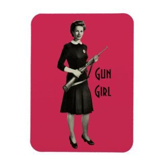Vintage 1950s Era Gun Gal Rifle Home Office Magnet