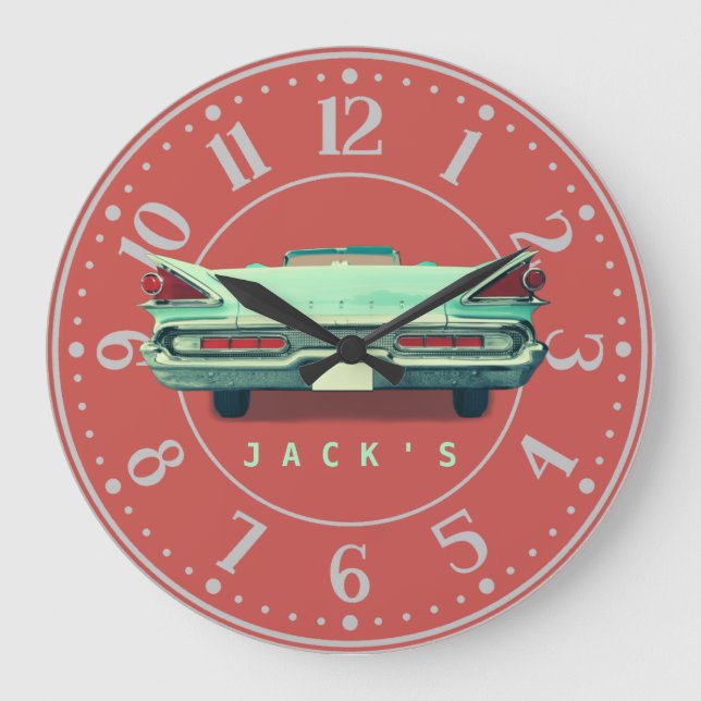 Vintage 1950s Mercury Taillights Custom Large Clock (Front)