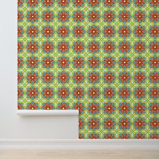 Vintage 1950's style Flower seamless Wallpaper