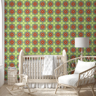 Vintage 1950's style star geometric seamless wallpaper