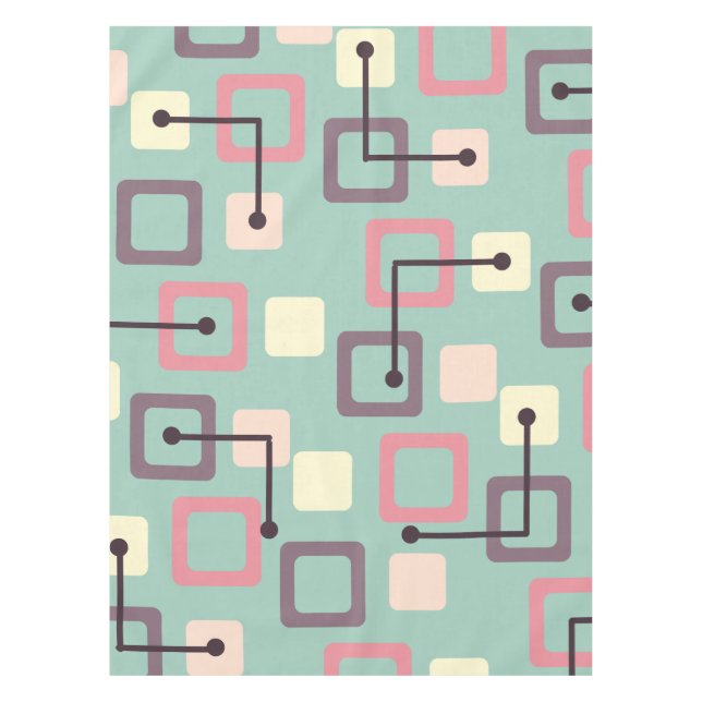 Vintage 1950s Tiles & Squares (Spring) Tablecloth (Front)