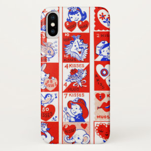 Vintage 1950s Valentine Stamp Pattern Retro Kitsch Case-Mate iPhone Case