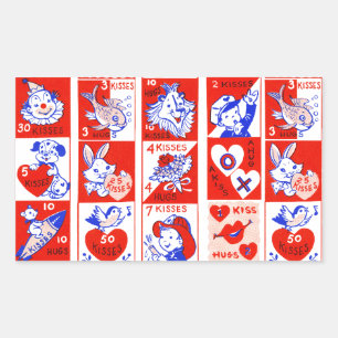Vintage 1950s Valentine Stamp Pattern Retro Kitsch Sticker