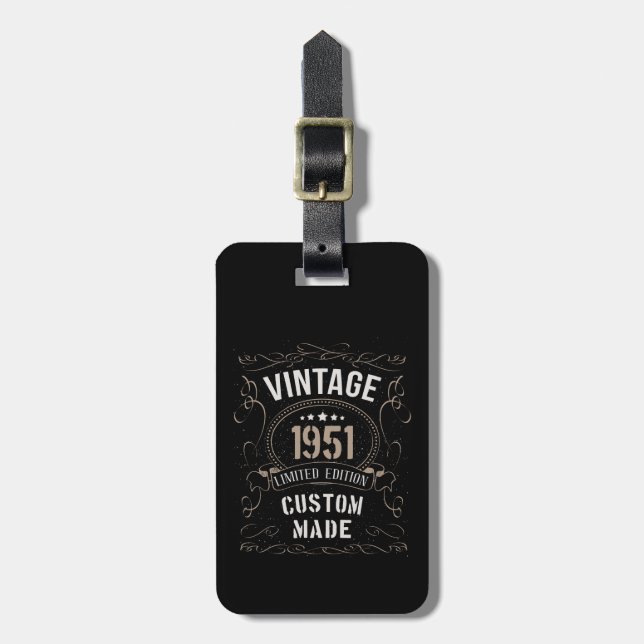 Vintage 1951 Limited Edition Custom made Luggage Tag (Front Vertical)