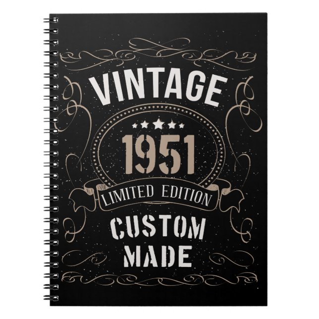 Vintage 1951 Limited Edition Custom made Notebook (Front)