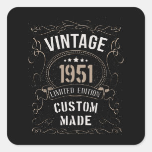 Vintage 1951 Limited Edition Custom made Square Sticker