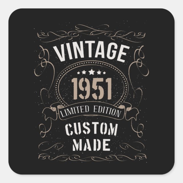 Vintage 1951 Limited Edition Custom made Square Sticker (Front)