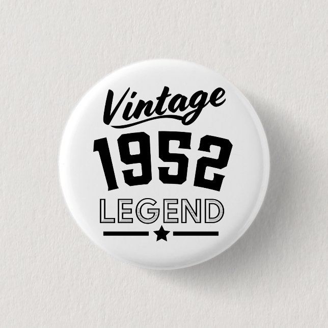 Vintage 1952 legend 1 inch round button (Front)