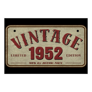 Vintage 1952 Limited Edition All Original Parts Poster
