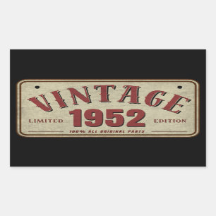Vintage 1952 Limited Edition All Original Parts Sticker