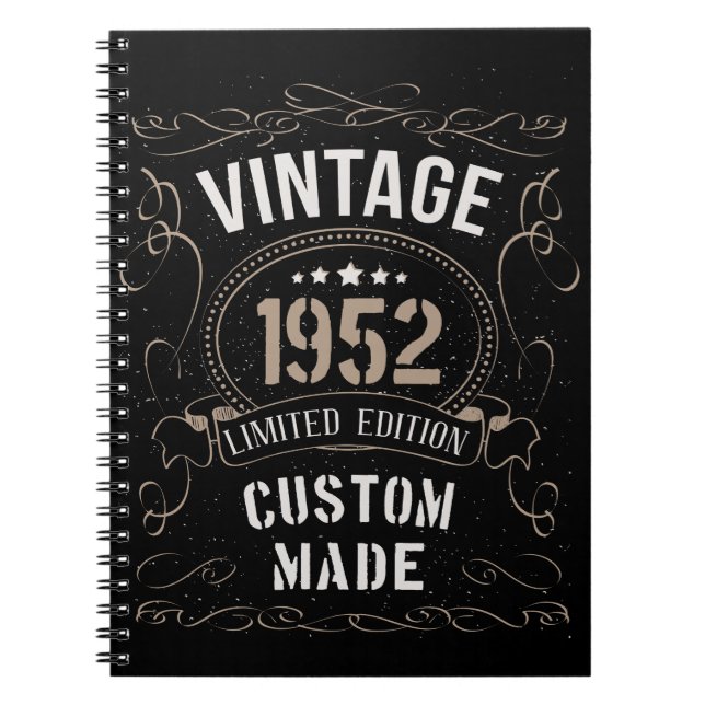 Vintage 1952 Limited Edition Custom made Notebook (Front)