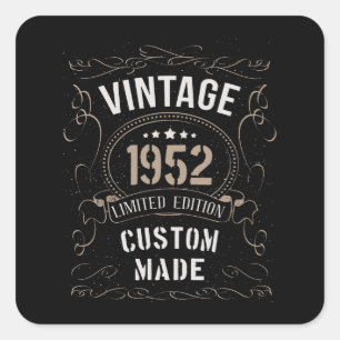 Vintage 1952 Limited Edition Custom made Square Sticker