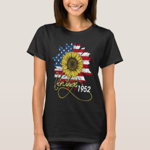 Vintage 1952 Sunflower 4th July Independence Day P T-Shirt