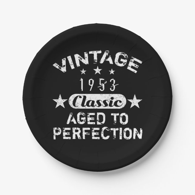 Vintage 1953 70th Birthday Paper Plate (Front)