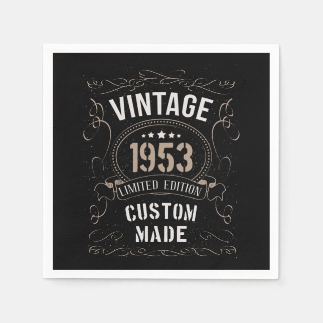 Vintage 1953 Limited Edition Custom made Napkin (Front)