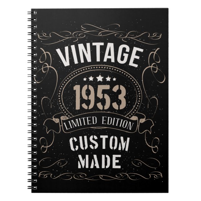 Vintage 1953 Limited Edition Custom made Notebook (Front)