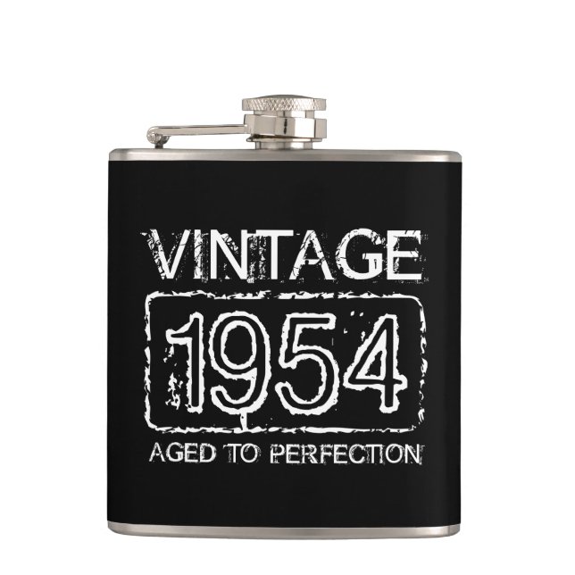 Vintage 1954 Aged to perfection drinking flask (Front)