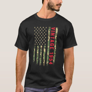 Vintage 1954 American Flag Camo 68 Years Old 68th  T-Shirt