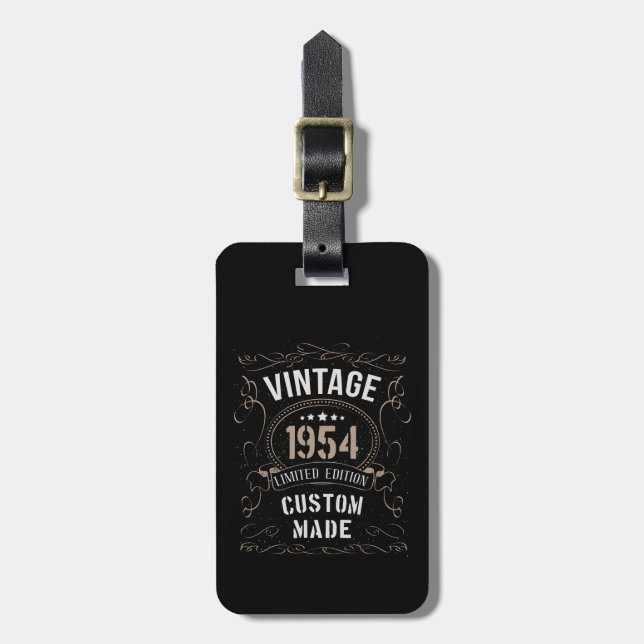 Vintage 1954 Limited Edition Custom made Luggage Tag (Front Vertical)