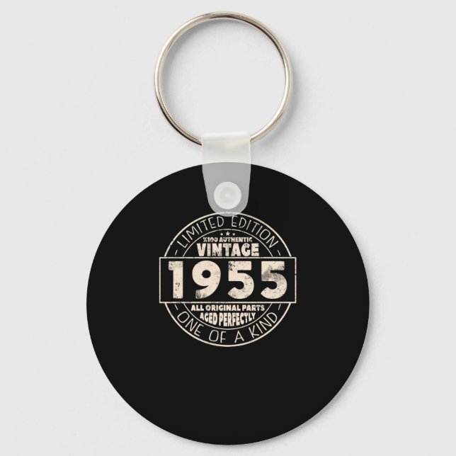 Vintage 1955 Birthday Gift Keychain (Front)