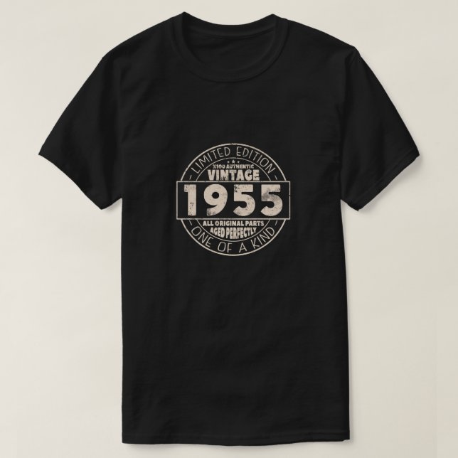 Vintage 1955 Birthday Gift T-Shirt (Design Front)