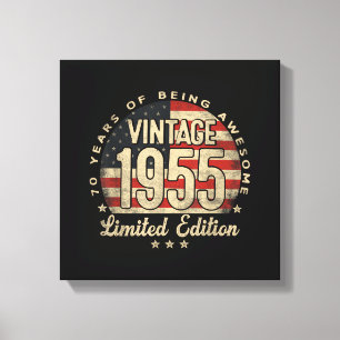 Vintage 1955 Limited Edition 70-Year-Old Gifts USA Canvas Print