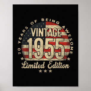 Vintage 1955 Limited Edition 70-Year-Old Gifts USA Poster