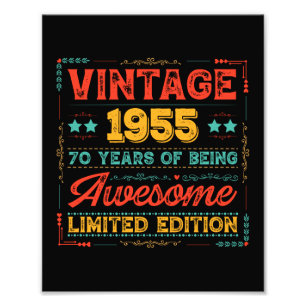 Vintage 1955 Made in 1955 70th Birthday 70 Years Photo Print