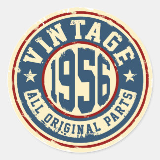 Vintage 1956 All Original Parts Classic Round Sticker