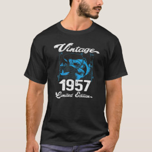 Vintage 1957  65 Year Old Fishing Fishermen Birthd T-Shirt