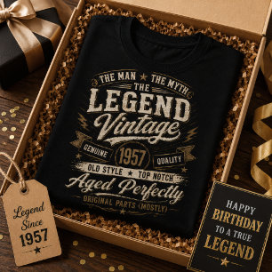 Vintage 1957 Aged Perfectly Distressed 69th Bday T-Shirt