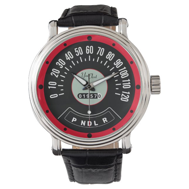 Vintage 1957 Classic Car Speedometer Template Watch (Front)