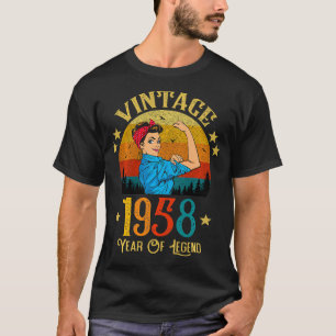 Vintage 1958 Birthday Gift For Women Funny 66 Year T-Shirt