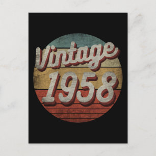 VINTAGE 1958 MEN WOMEN BIRTHDAY GIFT POSTCARD