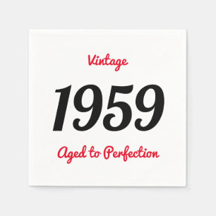 Vintage 1959 Aged To Perfection 60 Birthday Party Napkin