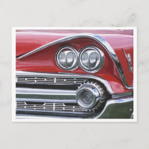 Vintage 1959 Classic Car Grill Photograph Postcard